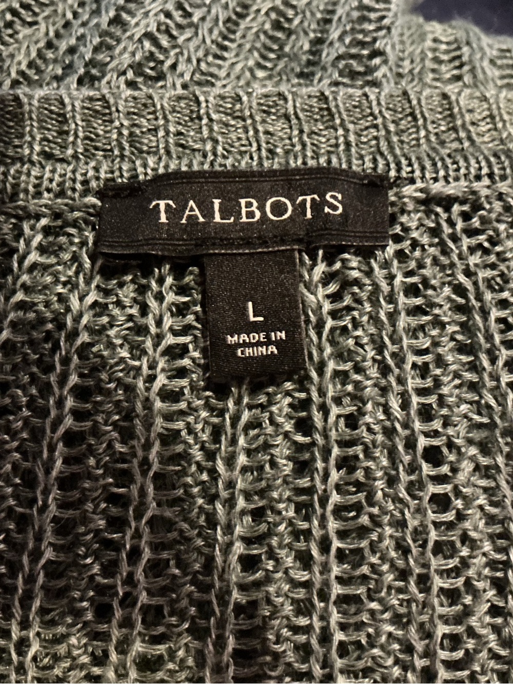 Talbots Sage Green Linen Sweater - Picture 4 of 5